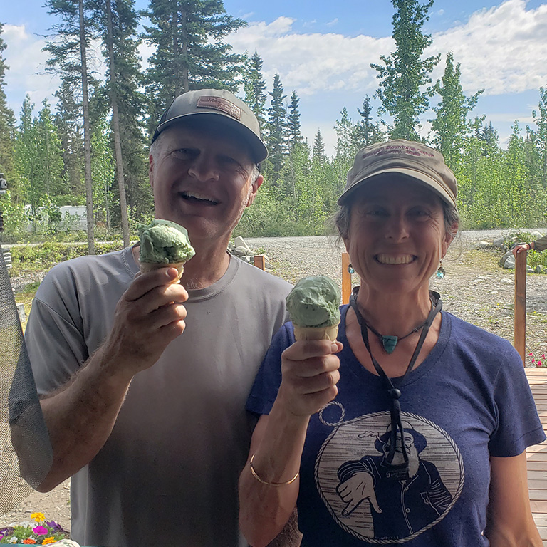 As The Glacier Melts customers eating ice cream - Explore McCarthy