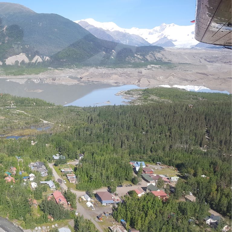 McCarthy Alaska town view from a bush plan - Explore McCarthy